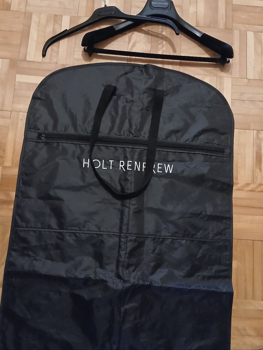 Holt Renfrew Black Garment Bag with 2 hangers- Travel Protection